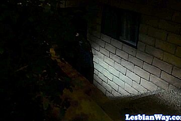 Busty les Reena Sky tricks reporter to strip