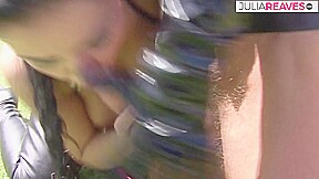 Full Body Leather Fucking Outdoors With The Slave