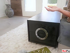 Submissive Blonde Milf Stepmother Cleaning Stepsons Big Cock