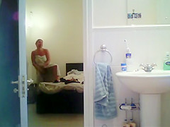 Tattooed babe spied in the shower