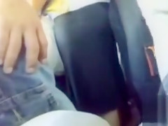 Touching hot girls with my dick in the bus