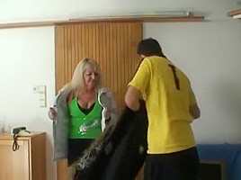 Young dude picks up and fucks blonde granny